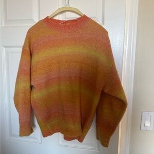 Levi's Orange & Yellow Ombre Knit Crewneck Sweater